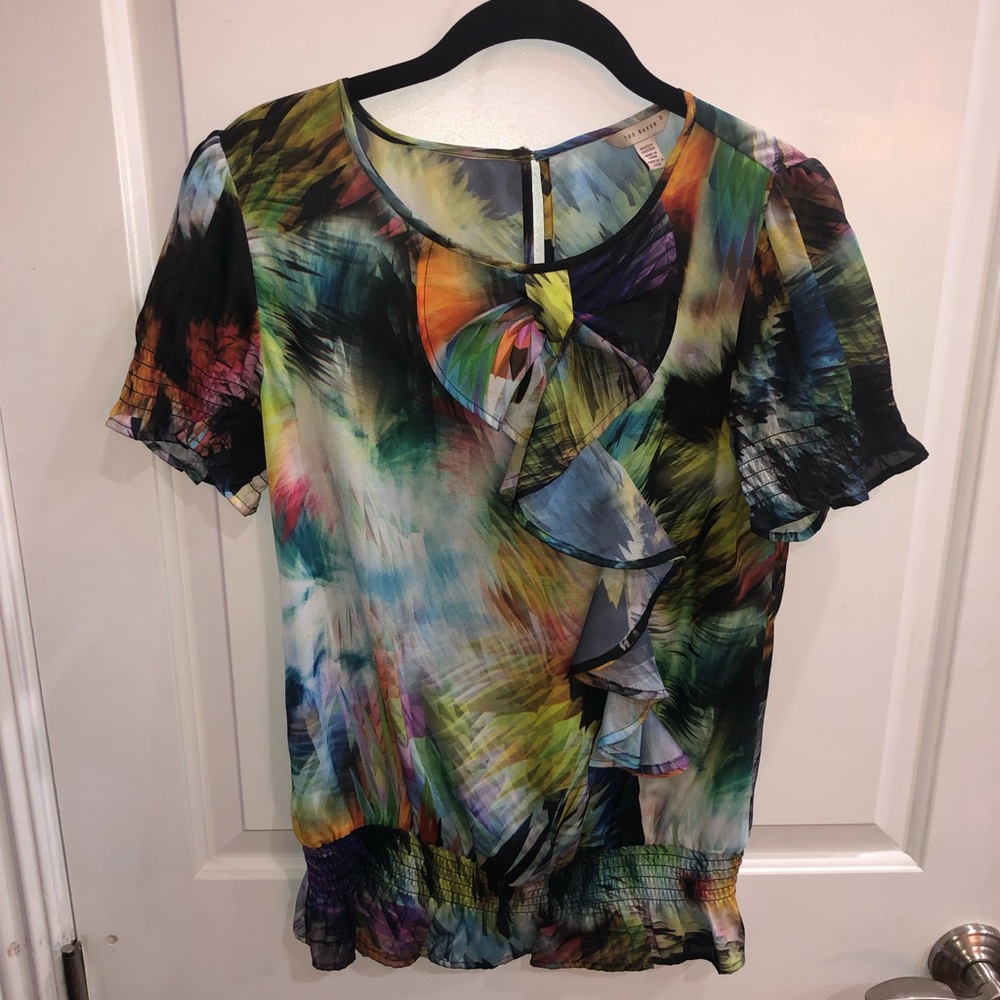 ❤️❤️ SOLD❤️❤️Ted Baker multicolored sheer blouse